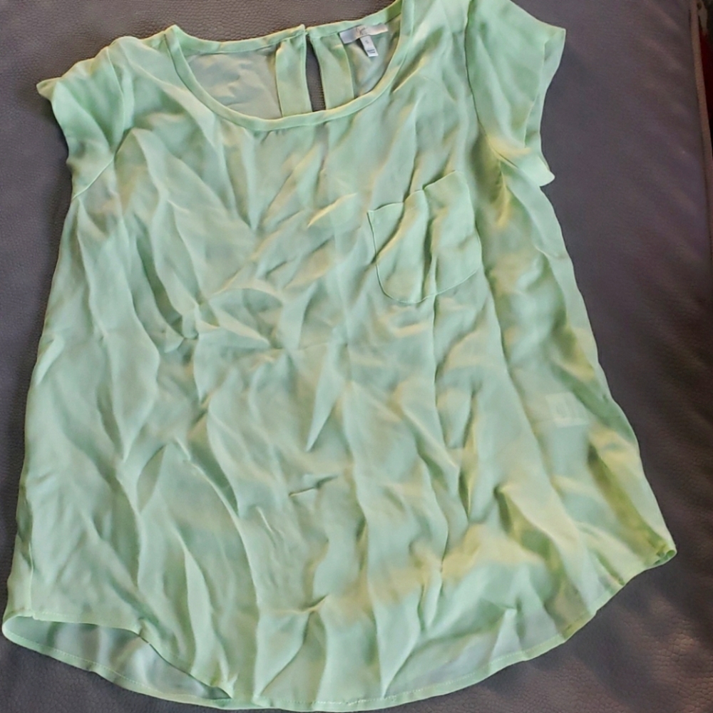 Joie pastel green silk tee